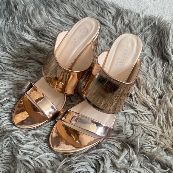 Shoes - Rose Gold Sandal Heel